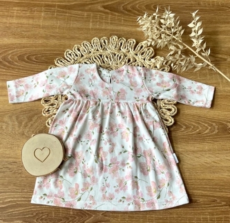 Sukničkobody dlouhý rukáv, Mamatti, Květy višní, smetanovo/pudrové, vel. 74; 74 (6-9m)