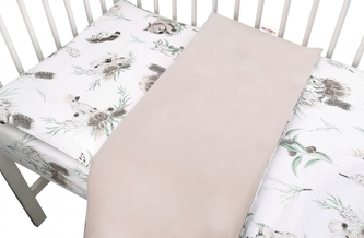 Baby Nellys 2-dílné povlečení, bavlna/velvet - Exotika - béžová, bílá; 120x90