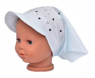 Dětský bavlněný šátek s kšiltem, Baby Nellys Minnie, mátový, 98/104