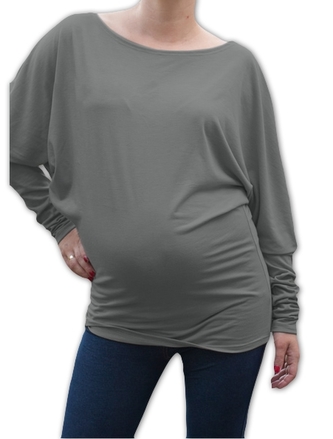 Be MaaMaa Symetrická těhotenská tunika - šedá Be MaaMaa Symetrická těhotenská tunika - šedá