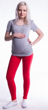 Be MaaMaa Těhotenské legíny - červené, vel. XXL; XXL (44)