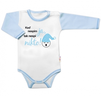 Body dl. rukáv s vtipným textem Baby Nellys, Keď nespím ja, tak nespí nikto,vel. 86, kluk; 86 (12-18m) Body dl. rukáv s vtipným textem Baby Nellys, Keď nespím ja, tak nespí nikto,vel. 86, kluk; 86 (12-18m)