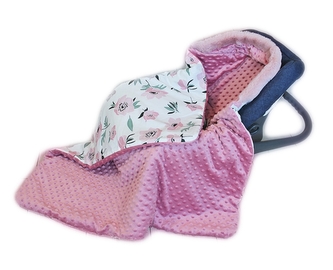 Baby Nellys Bavlněná oboustranná dečka 3v1 s minky a kožešinkou, 90x90 cm, kvítky Baby Nellys Bavlněná oboustranná dečka 3v1 s minky a kožešinkou, 90x90 cm, kvítky