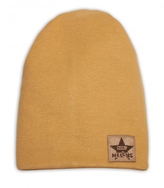 Dětská bavlněná čepice - dvouvrstvá, hořčicová; 80-98 (9-36m)