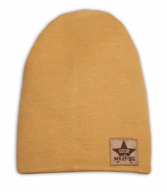 Dětská bavlněná čepice - dvouvrstvá, hořčicová; 80-98 (9-36m)