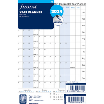 Filofax, Plánovací Kalendář 2024 A5, horizontální, AJ