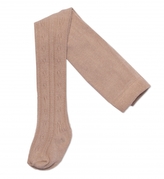 Dětské punčocháče bavlněné s žakárovým vzorem, pískové, vel. 80/86; 80/86 (12-18m)