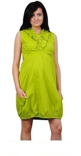 Be MaaMaa Těhotenské šaty TULIPÁNEK - limetka; S/M