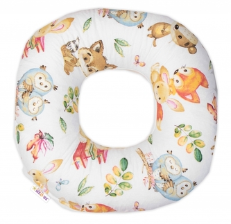 Poporodní polštář Baby Nellys, MINI, EPS kuličky, Cute Animals, bílá