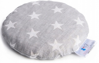 Malý nahřívací polštářek s třešňovými pecičkami, termofor - Hvězdy v šedé