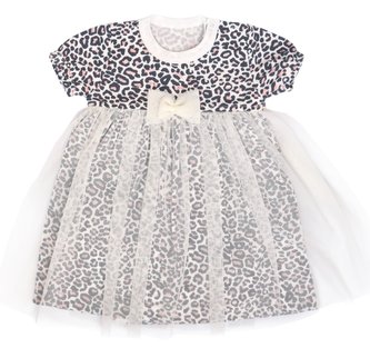 Mamatti Sukničkobody s tylem, krátký rukáv Gepardík - bílé se vzorem; 62 (2-3m)