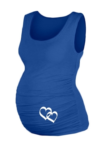 Top, tílko Dana s potiskem Srdíček  - tm.modrý, vel. S/M; S/M