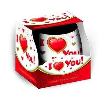 Svíčka vonná ve skle  I LOVE YOU