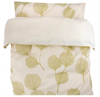 Povlečení do postýlky, kočárku 2D sada bavlna - Leafs, Lullaby Planet, ecru/zelená
; 70x100/40x45cm