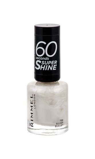 Rimmel London 60 Seconds Lak na nehty Super Shine 8 ml 730 Silver Bullet pro ženy