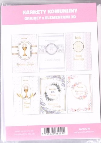 Karnet I Komunia Święta A5 grający MIX (12szt)
