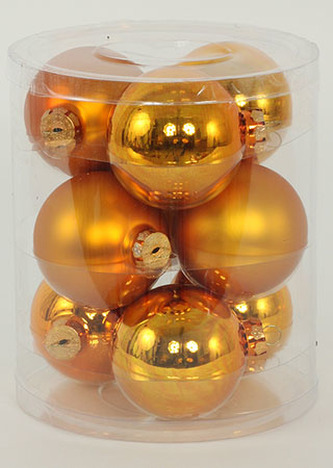 Ozdoby skleněné, pr.7cm, cena za 9ks v PVC balení