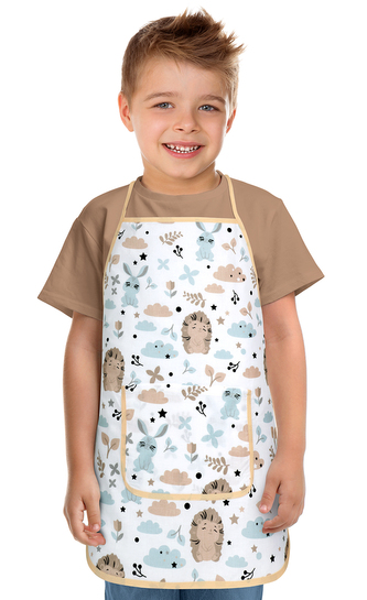 Dětská zástěrka - ježeček - 37 x 47 cm, pro děti ve věku 3 - 5 let