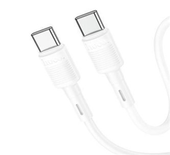 Data kabel HOCO X83 Victory, USB-C/USB-C (PD), 3A, 60W, 1m, bílá