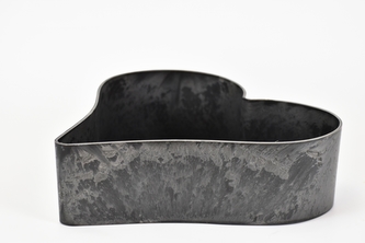 Plastový květináč srdce šedý mramor 8x27x29 cm