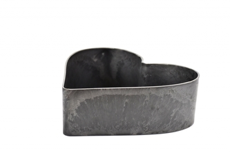 Plastový květináč srdce šedý mramor 7,5x20x22 cm