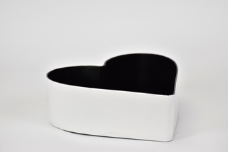 Plastový květináč srdce bílý matný, 7,5x20x22 cm