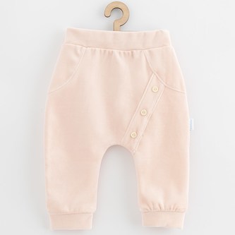 Kojenecké semiškové tepláčky New Baby Suede clothes světle růžová - velikost 62 (3-6m)