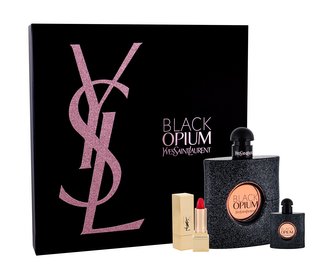 Yves Saint Laurent Black Opium parfémovaná voda 90 ml + parfémovaná voda 7,5 ml + rtěnka Rouge Pur Couture N°1 Rouge á Lévres 1,3 ml