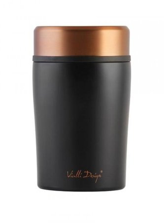Vialli Design Termoska na jídlo, černá + zlatorůžová, FUORI 8067, 500 ml