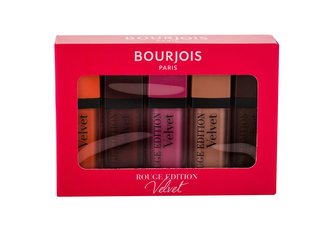 BOURJOIS Paris Rouge Edition rtěnka 7,7 ml + rtěnka 7,7 ml 24 Dark Chérie + rtěnka 7,7 ml 35 Babe Idole + rtěnka 7,7 ml 31 Floribeige! + rtěnka 7,7 ml 23 Chocolat Corset