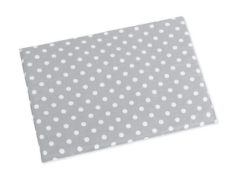 Polštářek pro kojence do postýlky - puntík - šedá, bílá - 42x32 cm - tenký
