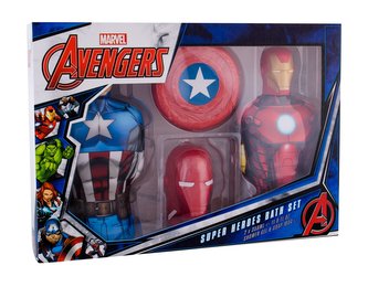 Marvel Avengers sprchový gel Captain America 350 ml + sprchový gel Iron Man 350 ml + mýdlo Captain America 180 g + mýdlo Iron Man 180 g