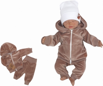 Z&Z Velurová, semišková tepláková souprava HEART - čokoládová, vel. 80; 80 (9-12m) Z&Z Velurová, semišková tepláková souprava HEART - čokoládová, vel. 80; 80 (9-12m)