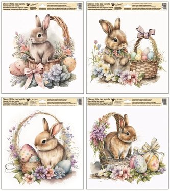 dekorace okenní VELIK. ZAJÍČEK s glitry 33,5x30cm, 4motivy, fólie - 1 kus