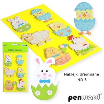 Naklejki drewniane na jajka 6szt