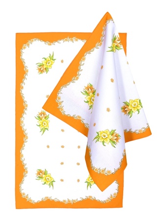 Utěrka kuchyňská, Narcisky, oranžová