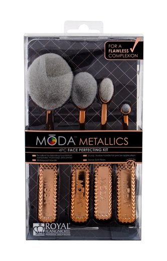 Royal & Langnickel Moda Metallics štětec na make-up 1 ks + štětec na tvářenku 1 ks + štětec na konturování 1 ks + štětec na korektor 1 ks