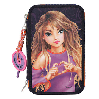 Penál s výbavou Top Model, Třípatrový, fialový, Hayden