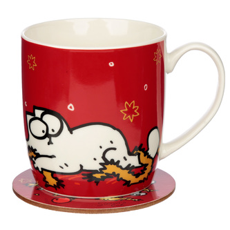 Set hrnek a podtácek vánoční Simon's Cat - kočka