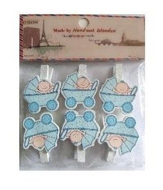 Klamerki ozdobne niemowlęce 6szt