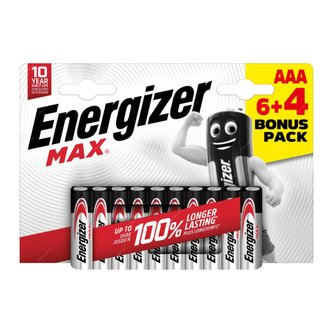 Baterie Energizer MAX AAA 6+4 zdarma