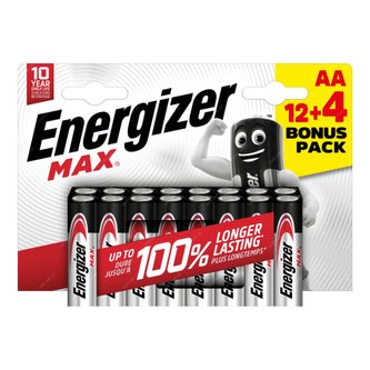 Baterie Energizer MAX AA 12+4 zdarma