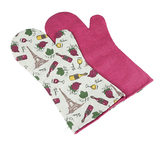 Grilovací rukavice 2ks - víno/bordo - 22x46 cm