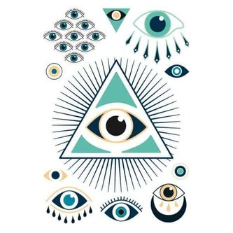 Samolepka na textil, zažehlovací, 19x28 cm, motiv OEIL, barevná