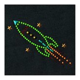 Samolepka na textil zažehlovací štrasová FUSEE- raketa