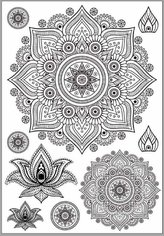 Samolepka na textil, zažehlovací, 19x28 cm, motiv MANDALAS