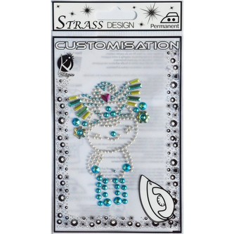 Samolepka na textil zažehlovací štrasová 6x10 cm, motiv MANGA Vert