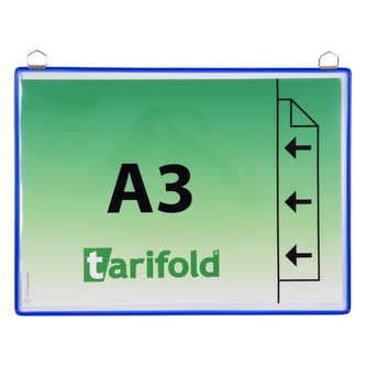 tarifold rámeček s kapsou a dvěma očky, A3, otevřený bokem, modrý, 5 ks