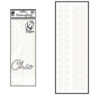 Samolepka na textil sametová, zažehlovací,motiv RUBANS DENTELLE2 - krajkový lem 2