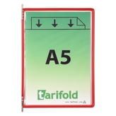 tarifold závěsný rámeček s kapsou, A5, otevřený shora, červené, 10 ks